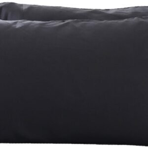 Microfiber Queen Bed Pillowcases 2 Pack, Super Soft Bed Pillow Covers Envelope Closure, Wrinkle, Fade and Stain Resistant, 20x30, Black