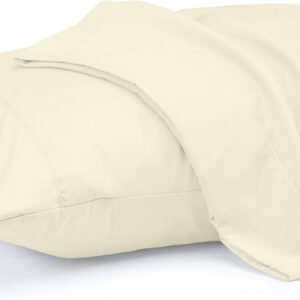 Queen Pillow Cases - 2 Pack - Envelope Closure - Soft Brushed Microfiber Fabric - Shrinkage and Fade Resistant Pillow Covers 20 X 30 Inches (Queen, Ivory)
