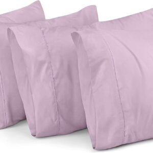 Queen Pillow Cases - Pack of 4 - Envelope Closure - Soft Brushed Microfiber Fabric - Shrinkage and Fade Resistant Pillow Covers Queen Size 20 X 30 Inches (Lavender)