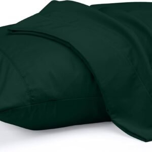 Queen Pillow Cases - 2 Pack - Envelope Closure - Soft Brushed Microfiber Fabric - Shrinkage and Fade Resistant Pillow Covers 20 X 30 Inches (Queen, Emerald)