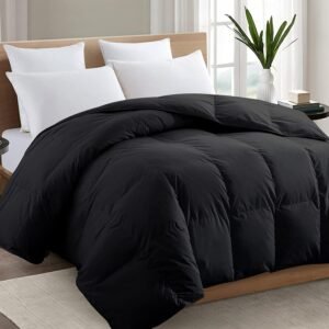 Premium 2100 Series Queen Comforter All Season Breathable Cooling Black Comforter Soft 4D Spiral Fiber Quilted Down Alternative Duvet with Corner Tabs Luxury Hotel Style (88"x88")