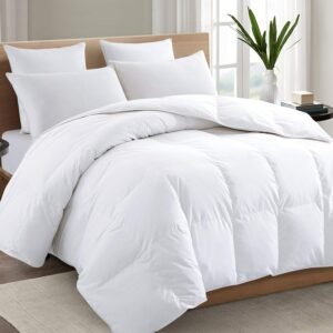 Premium 2100 Series Queen Comforter All Season Breathable Cooling White Comforter Soft 4D Spiral Fiber Quilted Down Alternative Duvet with Corner Tabs Luxury Hotel Style (88"x88")