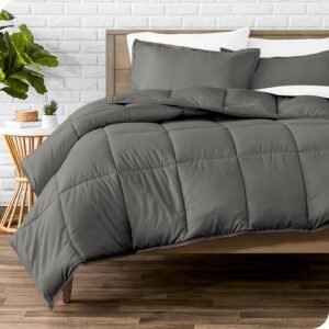 Comforter Set - Queen Size - Ultra-Soft - Goose Down Alternative - Premium 1800 Series - All Season Warmth (Queen, Grey)